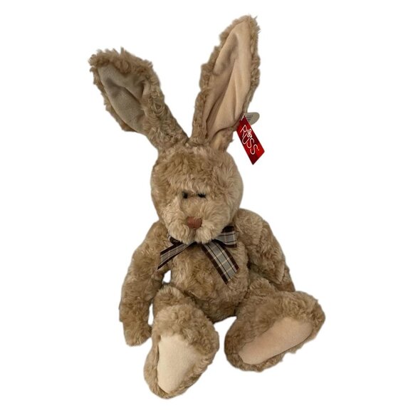 Russ Berrie Brody Sitting Bunny Rabbit Easter Plush Stuffed Animal Wired Ears - Picture 1 of 6
